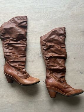 Miz Mooz Brown Slouch Leather Over-the-Knee Boots